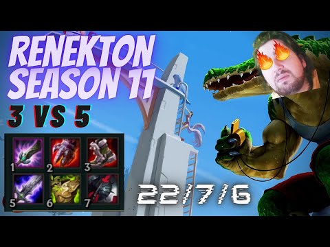 SEASON 11 | RENEKTON | 3 VS 5 | LEAGUE OF LEGENDS | ქართულად !